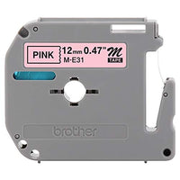 Brother 1/2 Inch x 26.2 Feet Black on Metallic Pink for P-Touch (ME31) - Retail Packaging