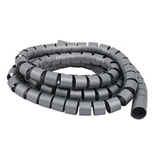 Load image into Gallery viewer, Aexit Flexible Spiral Electrical equipment Tube Cable Wire Wrap Gray Manage Cord 30mm Dia x 2.5 Meter Long with Clip
