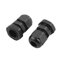 Load image into Gallery viewer, Aexit Plastic PG9 Cord Management Model Cable Gland Connector Joints 5 Cable Sleeves PCS Black
