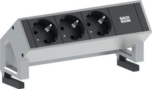 Load image into Gallery viewer, Bachmann DESK2-3xSchuko Power Strip - ALU - L: 197mm, 902.500 (Power Strip - ALU - L: 197mm w/Child Protection - INOX (MAS0802000) - Cable 0.2m - incl. Holding Flanges)
