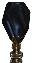 Load image into Gallery viewer, Black Onyx Oval Lamp Finial with polished brass base
