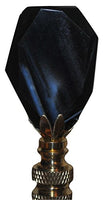 Black Onyx Oval Lamp Finial with polished brass base