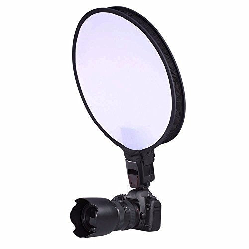 EXMAX 11.8inches/30cm Collapsible Round Softbox Diffuser for Canon Flash Nikon Speedlight