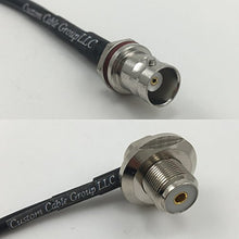 Load image into Gallery viewer, 12 inch RG188 BNC FEMALE SM BULKHEAD to UHF Female Angle Bulkhead Pigtail Jumper RF coaxial cable 50ohm Quick USA Shipping
