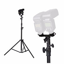 Load image into Gallery viewer, EXMAX E2 Adjustable Double Flash Bracket Dual Hot Shoe Speedlight Stand Umbrella Holder Light Stand Bracket Mount 1/4&quot; to 3/8&#39;&#39; for Studio Video DSLR Camera Canon Nikon Yongnuo
