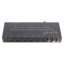 Load image into Gallery viewer, ViewHD Prosumer HDMI 3x1 Switch | 4K@30Hz HDMI v1.4 | MIC Audio Injection / Combiner | HDMI Audio Extractor | Optical / Coax / RCA L/R to HDMI Audio| ARC | Model: VHD-PH3X1GS
