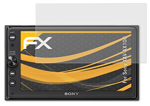 atFoliX Screen Protector Compatible with Sony XAV-AX100 Screen Protection Film, Anti-Reflective and Shock-Absorbing FX Protector Film (2X)