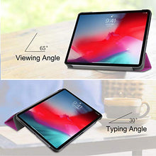 Load image into Gallery viewer, Premium Trifold Case for iPad Pro 11&quot;, Cookk [Rubber Cover] Slim Fit PU Leather Smart Case with Auto Sleep/Wake [Apple Pencil Holder] Compatible with iPad Pro 11&quot; 2018, Purple
