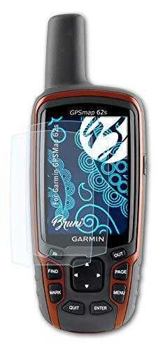 Bruni Screen Protector Compatible with Garmin GPSMap 62s Protector Film, Crystal Clear Protective Film (2X)