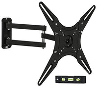 Mount-It TV Wall Mount Full Motion LCD, LED 4K TV Swivel Bracket for 23-55 inch Screen Size, Compatible with VESA 400x400, 66 lbs Capacity (MI-2065L), Black