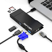 Load image into Gallery viewer, WAVLINK Universial Travel USB 3.0 Dock Dual Display HDMI &amp; VGA with Gigabit Ethernet, USB 3.0 Port, Removable Card Reader, HDMI up to 2560x1440 and VGA 1920x1200
