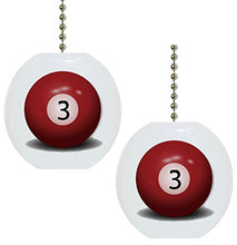 Load image into Gallery viewer, Set of 2 Billiards 3 Ball Solid Ceramic Fan Pulls
