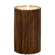 Load image into Gallery viewer, Luminara Cinnamon Stick Flameless Candle Pillar EMBEDDED with REAL CINNAMON STICKS | 4&quot; In. x 7&quot; In. Tall | Unscented

