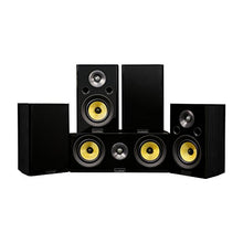 Load image into Gallery viewer, Fluance Signature HiFi Compact Surround Sound Home Theater 5.0 Channel Speaker System Including 2-Way Bookshelf, Center Channel and Rear Surround Speakers - Black Ash (HF50BC)
