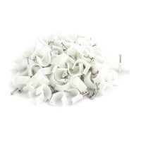 Aexit 100Pcs 18mm Cord Management Diameter Plastic Wall Insert Circle Cable Mount Nail Cable Straps Clips White