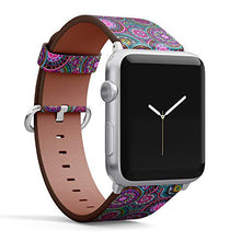 Load image into Gallery viewer, S-Type iWatch Leather Strap Printing Wristbands for Apple Watch 4/3/2/1 Sport Series (42mm) - Hippie Multicolor Pattern with Oriental Mandalas
