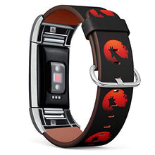 Load image into Gallery viewer, Replacement Leather Strap Printing Wristbands Compatible with Fitbit Charge 2 - Sunset and Giraffe
