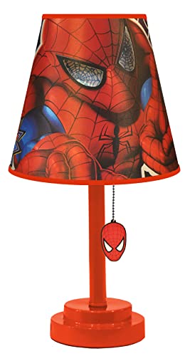 Marvel Spiderman Double Shade Table Kids Lamp With Pull Chain