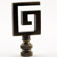 Greek Key Lamp Finial - Your Choice of Finishes - 2.5 Inches High (Bronze)