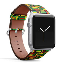 Load image into Gallery viewer, S-Type iWatch Leather Strap Printing Wristbands for Apple Watch 4/3/2/1 Sport Series (38mm) - African Zig Zag Pattern
