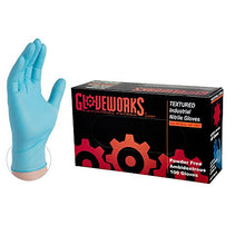 Load image into Gallery viewer, GLOVEWORKS Industrial Blue Nitrile Gloves - 5 mil, Latex Free, Powder Free, Disposable, Xlarge, INPF48100-BX, Box of 100
