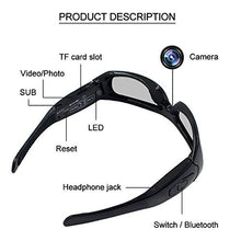 Load image into Gallery viewer, CAMAKT Bluetooth Sunglasses Camera Full HD 1080P Video Recorder Glasses Camera, Sport Action Mini Camera with Polarized UV Protection Satety Lenses for Outdoor and Travel
