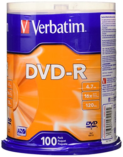 Verbatim DVD-R Recordable Disc DISC,DVD-R,4.7GB,100PK,SR (Pack of 2)