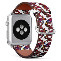 S-Type iWatch Leather Strap Printing Wristbands for Apple Watch 4/3/2/1 Sport Series (42mm) - Sea Turtle doodling Mandala Pattern