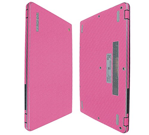 Skinomi Pink Carbon Fiber Full Body Skin Compatible with Toshiba Chromebook 2 13.3 inch (2nd Gen, 2015)(Full Coverage) TechSkin Anti-Bubble Film