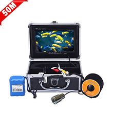Load image into Gallery viewer, SYANSPAN Fish Finder Underwater Fishing Video Camera Portable 7&quot; TFT LCD Monitor,IP68 HD 1000TVL,12 Adjustable LED Lights Night Version Ice/Lake Fishing Camera with Carry Case(50m Cable)
