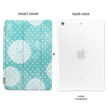 Load image into Gallery viewer, CasesByLorraine Apple New iPad 9.7&quot; (2017) Case, Floral Pattern Turquoise Smart Cover for New iPad 9.7 inch (2017) with auto Sleep &amp; Wake Function - P13
