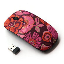 Load image into Gallery viewer, KawaiiMouse [ Optical 2.4G Wireless Mouse ] Flowers Orange Maroon Pink Floral
