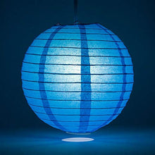 Load image into Gallery viewer, PaperLanternStore.com 8 Inch Turquoise Even Ribbing Round Paper Lantern (10 PACK)
