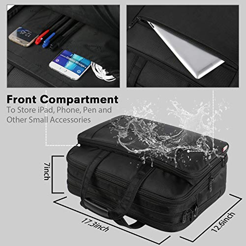 17in Laptop Shoulder Bag, Expandable Travel Briefcase with Organizer, Water  Resistant Business Messenger Briefcases for Men and Women