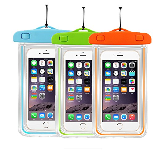 [3Pack]Waterproof Case Universal CellPhone Dry Bag Pouch CaseHQ for Apple iPhone 8,8plus,7,7plus,6s, 6, 6S Plus, SE, 5S, Samsung Galaxy s8 s8Plus S7, S6 Note 7 5, HTC LG Sony Nokia up to 5.8