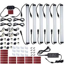 Load image into Gallery viewer, Under Cabinet LED Lighting Kit Plug in,6 pcs 12 Inches Cabinet Light Strips, 2000 Lumen, Super Bright, for Kitchen Cabinets Counter, Closet, Shelf Lights, 31W, Warm White (6 Bars Kit)
