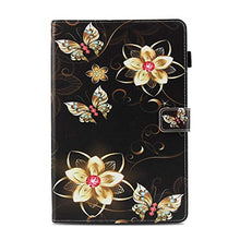 Load image into Gallery viewer, Folice Samsung Galaxy Tab A 10.5 Inch 2018 Case, Premium PU Smart Folio Cover with Auto Sleep/Wake Feature Stand Wallet Case for Samsung Galaxy Tab A 10.5 SM-T590 / SM-T595 (Golden Flower Butterfly)
