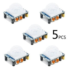 Load image into Gallery viewer, HC-SR501 Adjustable IR Pyroelectric Infrared PIR Motion Sensor Detector PID Modules for Arduino &amp; Raspberry Pi Projects 5 Pairs by Ardest
