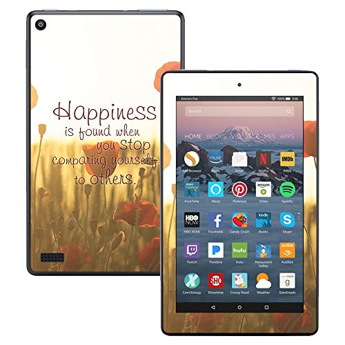 MightySkins Skin Compatible with Amazon Kindle Fire 7 (2017) - Be Happy | Protective, Durable, and Unique Vinyl Decal wrap Cover | Easy to Apply, Remove, and Change Styles | Made in The USA