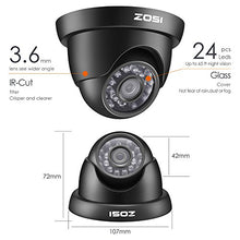 Load image into Gallery viewer, ZOSI 720P HD 1280TVL 1.0MP Hi-Resolution 4 in 1 TVI/CVI/AHD/CVBS CCTV Camera Home Security System Day/Night Vision For HD-TVI, AHD, CVI, and CVBS/960H analog DVR systems(Black)
