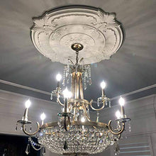 Load image into Gallery viewer, Ekena Millwork CM42X28AS2-03000 Ashford Ceiling Medallion, 42 3/4&quot;W x 28 7/8&quot;H x 3&quot;ID x 1&quot;P (Fits Canopies up to 3&quot;), Factory Primed
