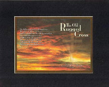 Load image into Gallery viewer, The old rugged Cross 11 x 14 Inches Biblical/Religious Verses set in Double Beveled Matting(Black on Gold) - A Timeless and Priceless Poetry Keepsake Collection
