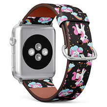 Load image into Gallery viewer, Compatible with Apple Watch Series 7/6/5/4/3/2/1 (Big Version 42/44/45 mm) Leather Wristband Bracelet Replacement Accessory Band + Adapters - Cute Unicorns Magical
