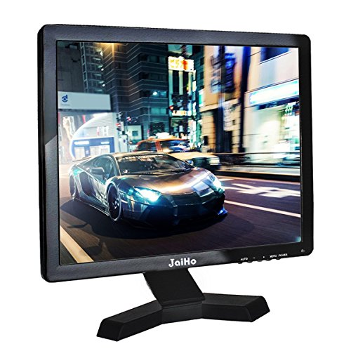 JaiHo 17 Inch Widescreen TFT LCD Monitor, 1280x1024 Resolution 1080P 4:3 Full HD Monitor Color Display Screen with PC/BNC/VGA/AV/HDMI/USB Earphone Input, Built-in Dual Speakers