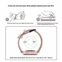 Load image into Gallery viewer, NNHF Compatible with Apple Watch Band 38mm 40mm 42mm 44mm Crocodile Texture Genuine Leather Buckle Replacement Band Compatible with Apple Watch 5 4 3 2 1 (Pink, 38mm)

