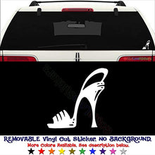 Load image into Gallery viewer, GottaLoveStickerz Women Fashion High Heel Shoe Removable Vinyl Decal Sticker for Laptop Tablet Helmet Windows Wall Decor Car Truck Motorcycle - Size (20 Inch / 50 cm Tall) - Color (Matte White)
