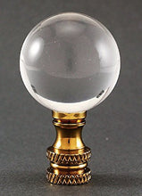 Load image into Gallery viewer, Acrylic Polished 30 MM (1.18 Inch) Diameter Ball Lamp Finial 2 Inches High with Polished Brass base
