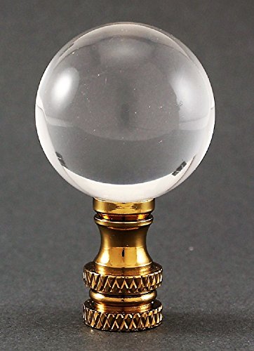 Acrylic Polished 30 MM (1.18 Inch) Diameter Ball Lamp Finial 2 Inches High with Polished Brass base