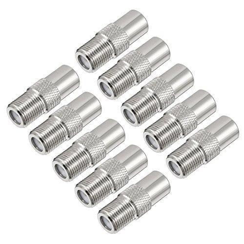 uxcell 10 Pcs Silver Tone Metric F Female to PAL Male Jack Adapter Connector
