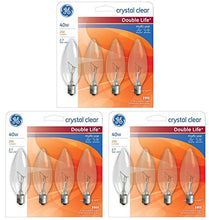 Load image into Gallery viewer, GE Lighting Crystal Clear Bulb Candelabra Blunt Tip (40-Watt, 12-Bulbs)
